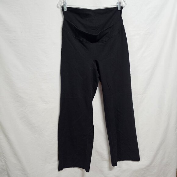 Spanx Double Waistband Mid Belly Maternity Flare Women Pants Size 1X Black - Picture 4 of 13